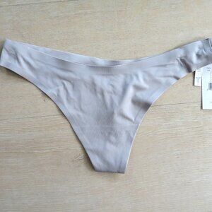 New Le Mystère Satin & Mesh Thong Small Silver Color